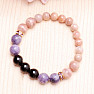 Sun stone, lepidolite and agate bracelet RB Design 183