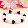 Cracked crystal, pink jadeite and agate bracelet RB Design 184