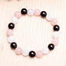 Cracked crystal, pink jadeite and agate bracelet RB Design 184