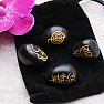 Reiki set of black basalt with Usui Reiki symbols