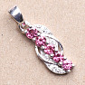 Silver pendant with cut rhodolites and zircons Ag 925 010250 RH