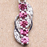 Silver pendant with cut rhodolites and zircons Ag 925 010250 RH