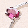 Silver ring with cut rhodolite and zircons Ag 925 017195 RH