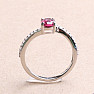 Silver ring with cut rhodolite and zircons Ag 925 017195 RH