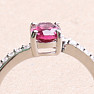 Silver ring with cut rhodolite and zircons Ag 925 017195 RH