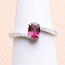 Silver ring with cut rhodolite and zircons Ag 925 017195 RH