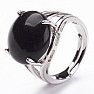 Black agate ring adjustable size