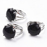 Black agate ring adjustable size