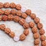 Japa Mala rudraksha necklace with rose quartz