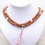 Japa Mala rudraksha necklace with rose quartz