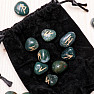 Set of Mossy Agate and Heliotrope Runestones