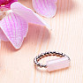 Rose quartz roller ring elastic with hematite