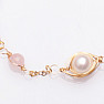 Rose gold chain bracelet with pearls