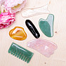 Gua sha from rose quartz fin shape 10 cm