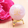 Rose quartz sphere with Tree of Life