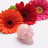 Hand carved rose quartz skull