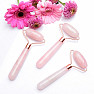 Rose quartz massage roller one-sided rose gold color