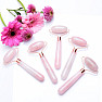 Rose quartz massage roller one-sided rose gold color