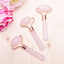 Rose quartz massage roller travel rose gold color