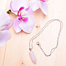 Rose quartz crystal pendant with chain