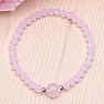 Bracelet made of cut glass beads with rose quartz