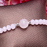 Bracelet made of cut glass beads with rose quartz