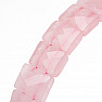 Rose quartz cut bracelet with extra plate rectangles