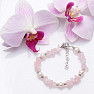 Rose quartz chopped bracelet with pearls