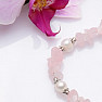 Rose quartz chopped bracelet with pearls