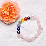 Chakra bracelet with cut rose gold and seven beads