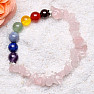 Chakra bracelet with cut rose gold and seven beads