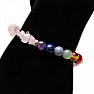 Chakra bracelet with cut rose gold and seven beads