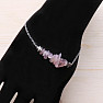 Fashionable chain bracelet with pieces of delicate rose quartz