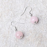 Rose gold earrings with large balls and stainless steel