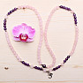 Rosary and amethyst beaded necklace