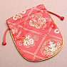 Red brocade bag with gold embroidery 11.5 x 13 cm