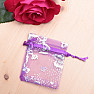 Organza gift bag 7 x 9 cm purple with bow ties