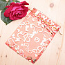 Organza gift bag 13 x 18 cm red with hearts