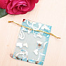 Organza gift bag 7 x 9 cm turquoise with hearts