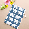 Canvas bag with polar bears dark blue 13x18 cm