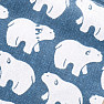 Canvas bag with polar bears dark blue 13x18 cm