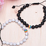 Set of two bracelets made of lava and howlite with Shamballa fastening