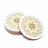 Set of 6 Feng Shui coasters White mandala