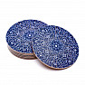 Set of 6 Feng Shui coasters Blue mandala