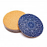 Set of 6 Feng Shui coasters Blue mandala