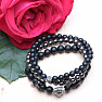 A set of three fashionable men&#39;s bracelets made of agate and hematite