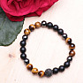 Set of two fashionable men&#39;s leather, tiger eye, agate and hematite bracelets