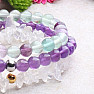 Set of three bracelets - amethyst, fluorite, crystal