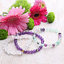 Set of three bracelets - amethyst, fluorite, crystal