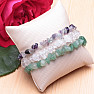 Set of three bracelets - crystal, fluorite and aventurine